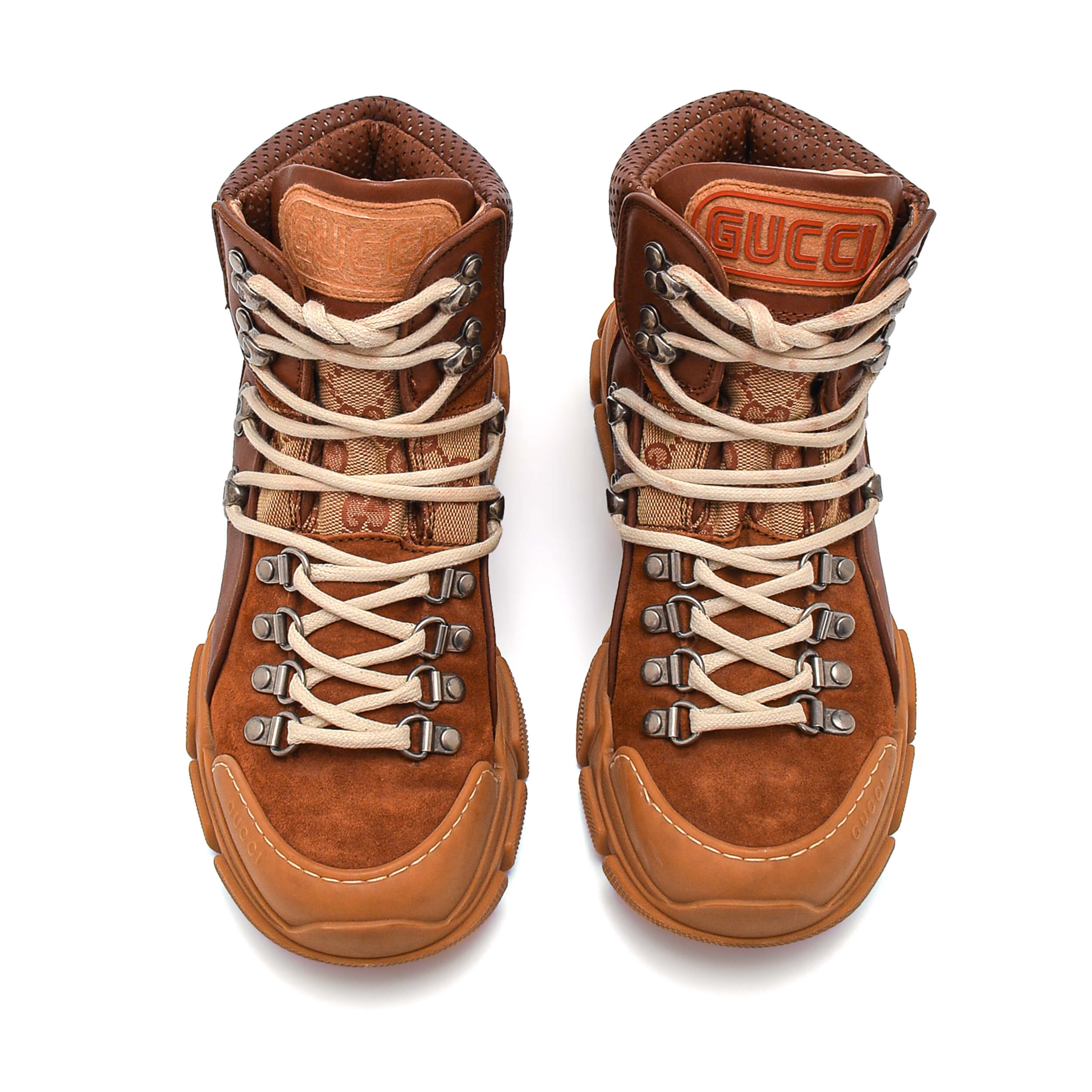 Gucci - Brown GG Supreme Detail Flashtrek High Ankle Sneakers / Boots